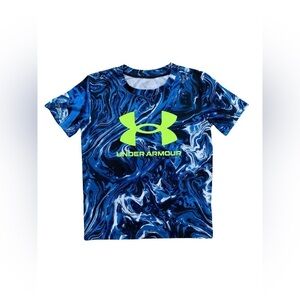 Under Armour Size 4 Blue Marble Dri-Fit Tee